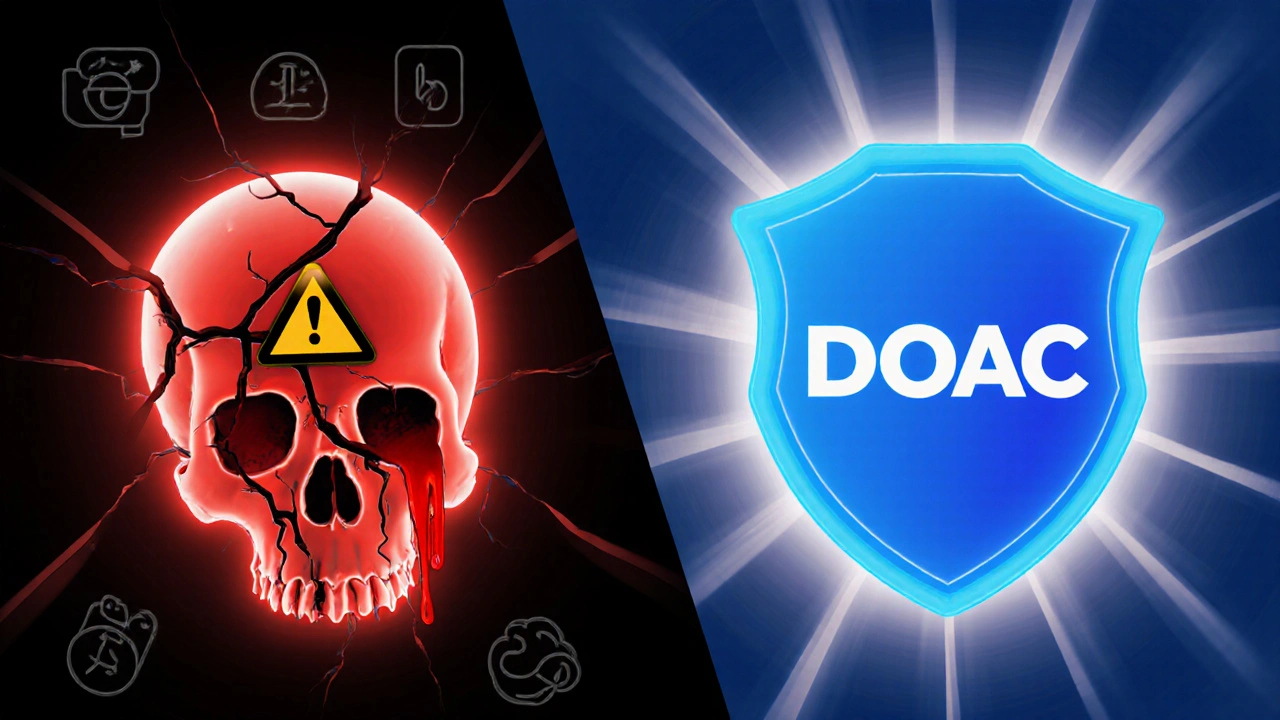 En beskyttet hjerne mot blødning sammenlignet med en truet hjerne, viser DOACs sikkerhet.