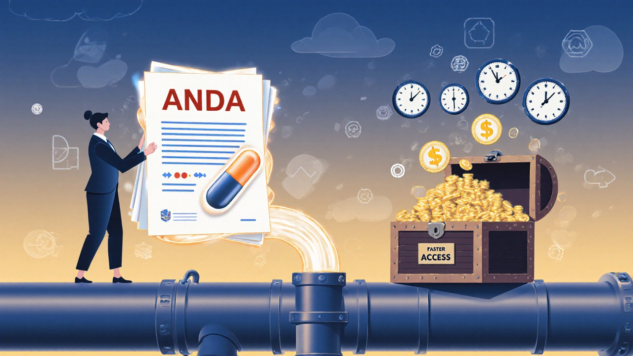 En regulativ prosjektleder leder søknader gjennom en lysende pipeline med bioekvivalensdata.