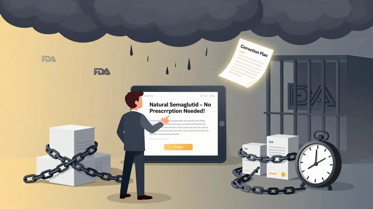 CEO med sosiale medier-innlegg om naturlig legemiddel, mens FDA-varsel og tidtaker truer med juridiske konsekvenser.