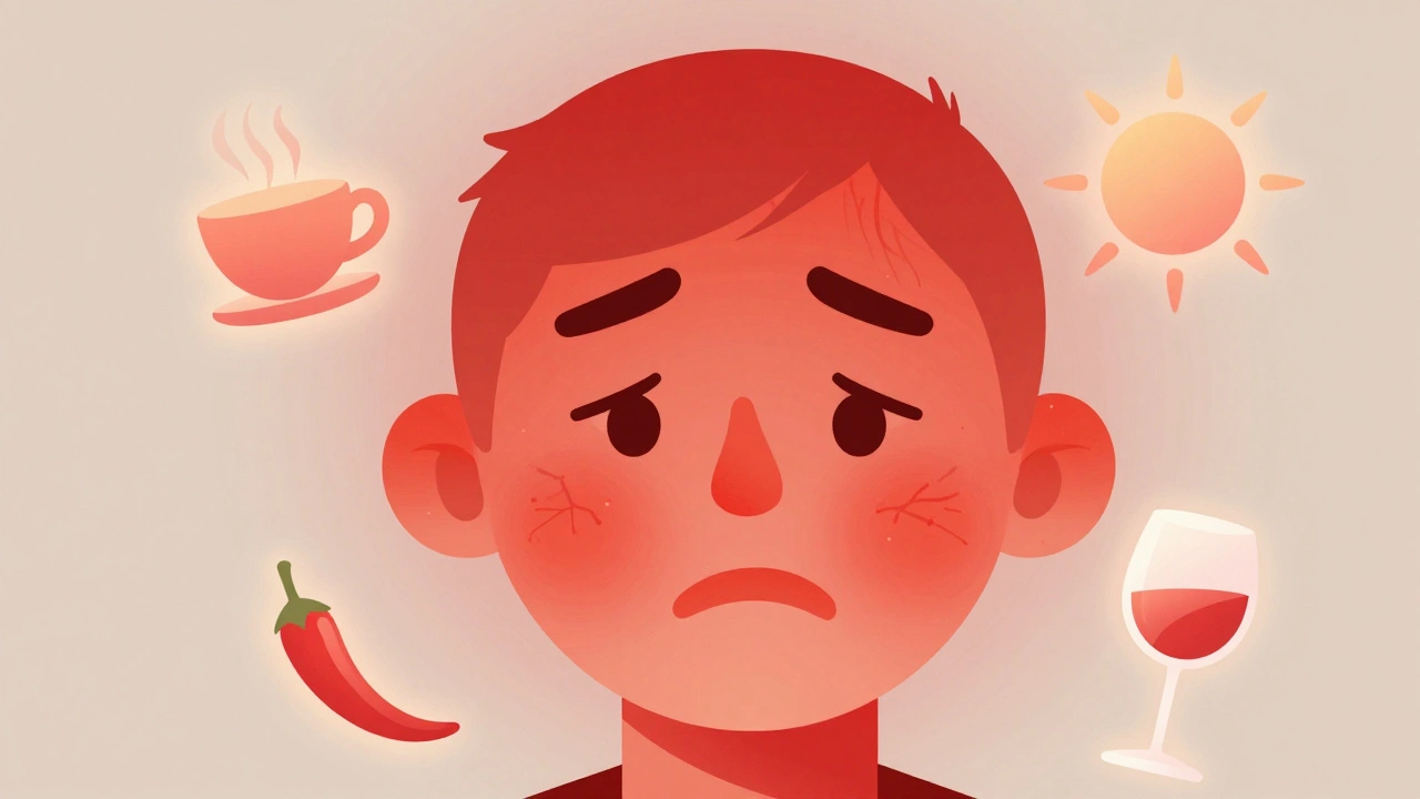 Rosacea: Gesichtsrötung und topische Antibiotika-Behandlung