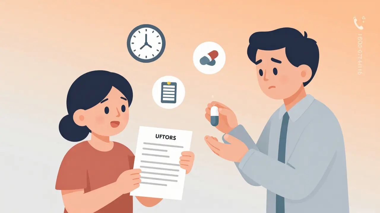 Familie med medisinliste og visuelle symboler for vanlige legemiddelfeil.