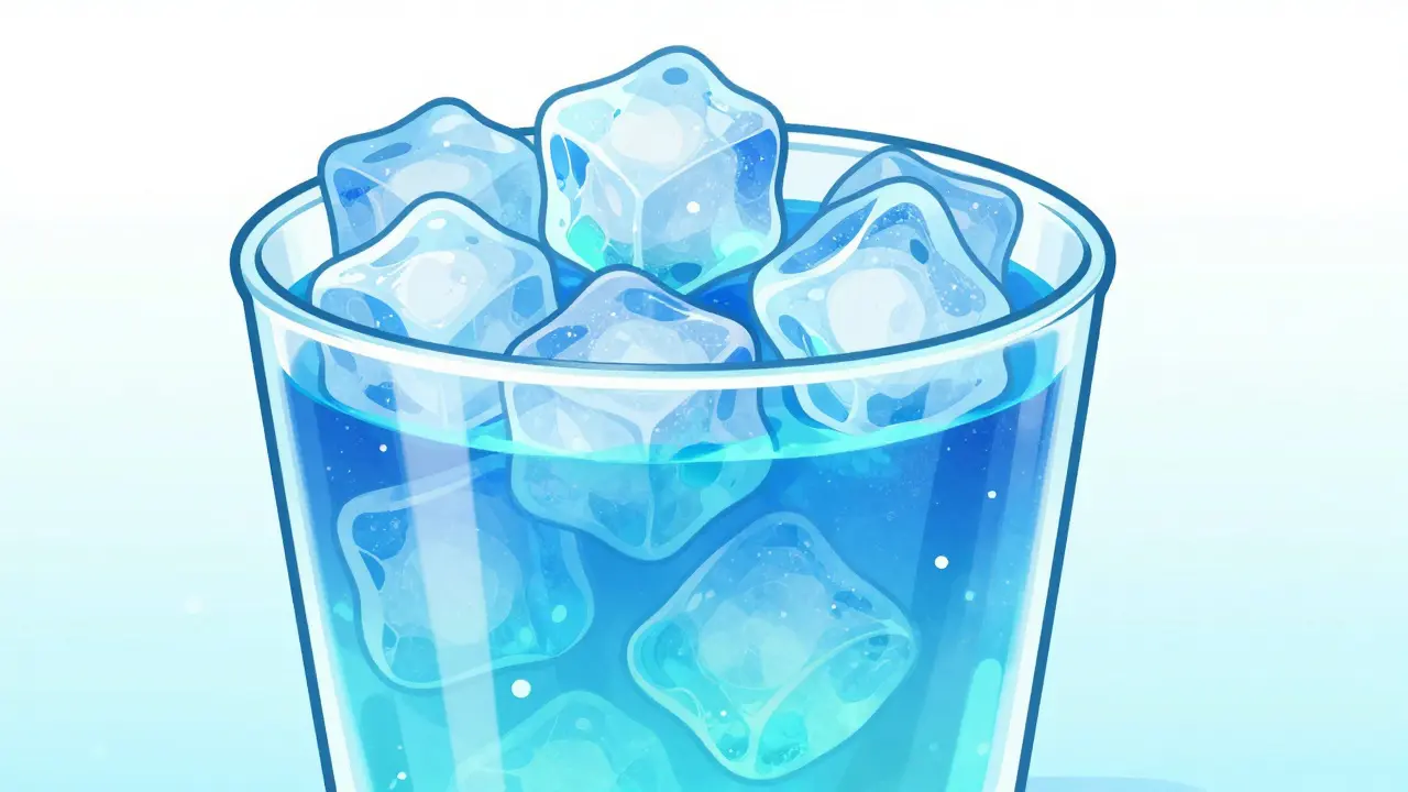 Isbiter som kjølebehandling for å forebygge munnhulebetennelse