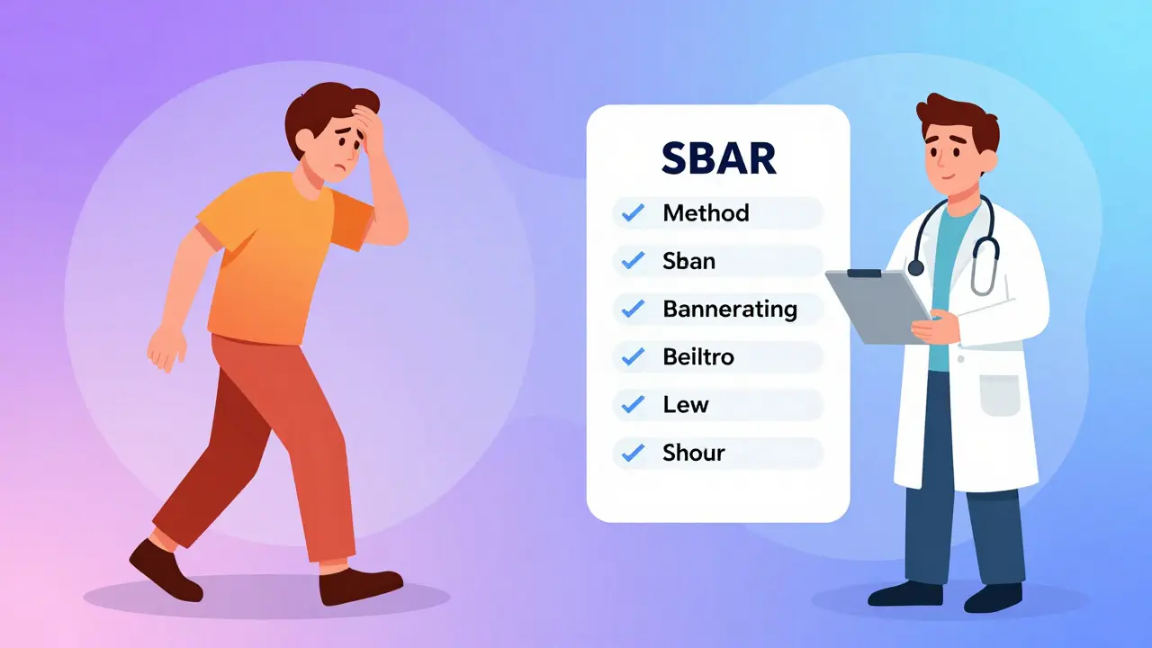 Illustrasjon av overgangen fra frustrasjon til tydelig kommunikasjon med legen.