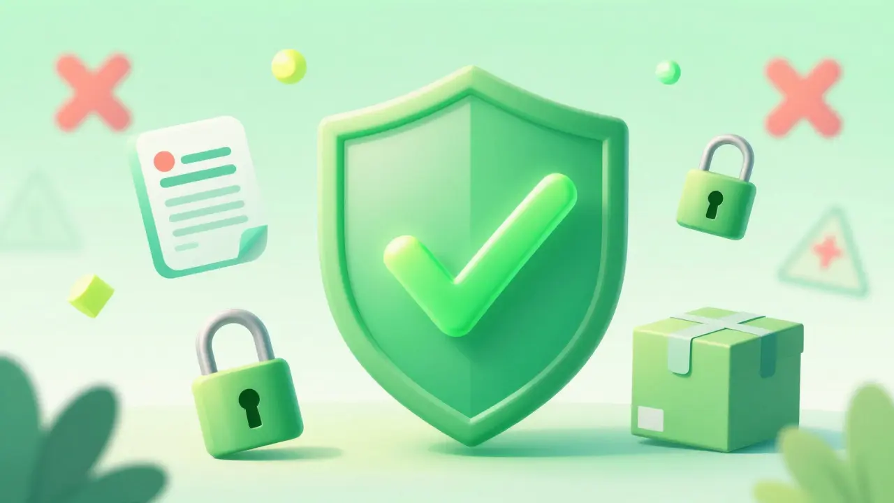 Abstrakt bilde av sikkerhet og verifisering for legitime nettapoteker